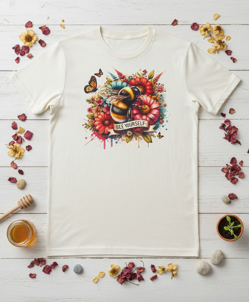 Bee Yourself Tee – available in Yellow & Off White