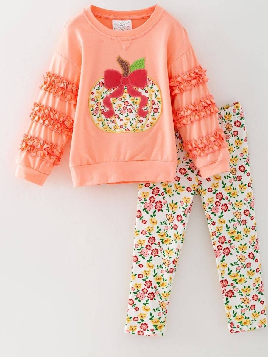 Floral Pumpkin Patch Princess Legging Set