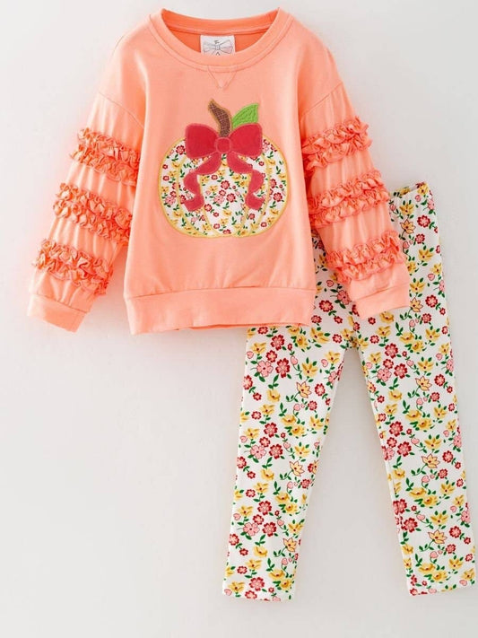 Floral Pumpkin Patch Princess Legging Set