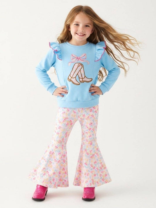 Boots and Bows Western Bell Bottom Set