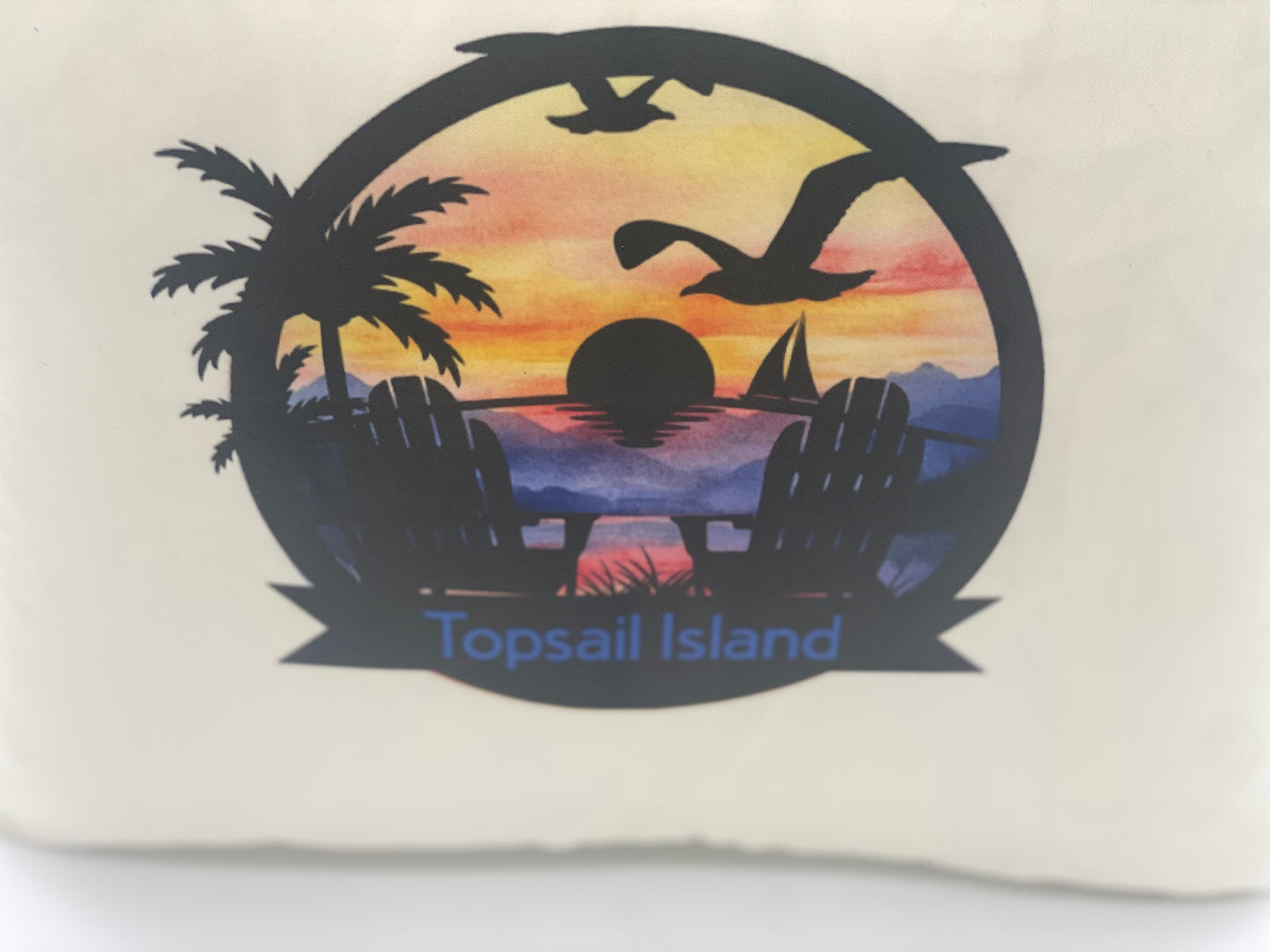 Topsail Island Beach Pillow – Sunset Coastal Decor