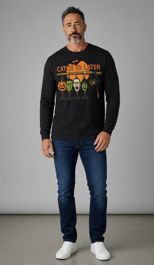 Catch Ya Later Halloween Fishing Tee Long Sleeve