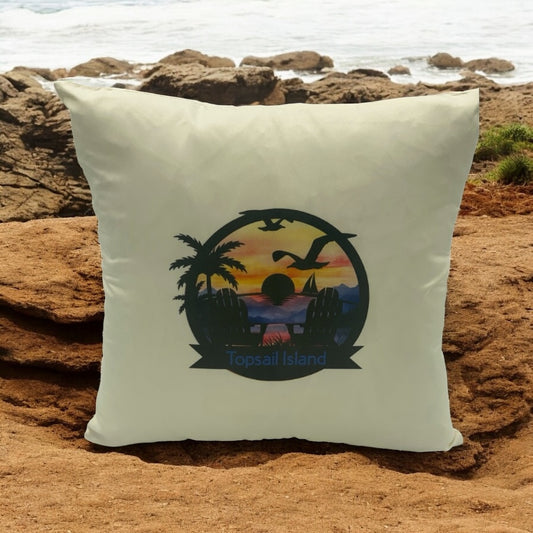 Topsail Island Beach Pillow – Sunset Coastal Decor