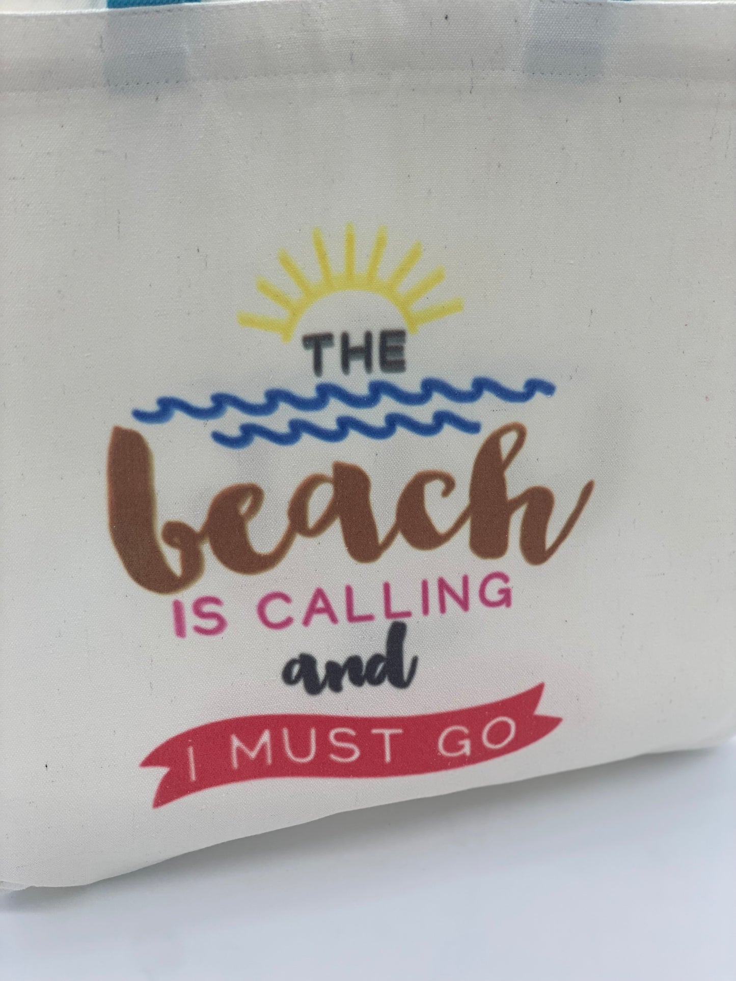 Stylish Beach Tote Bag with Motivational Quote