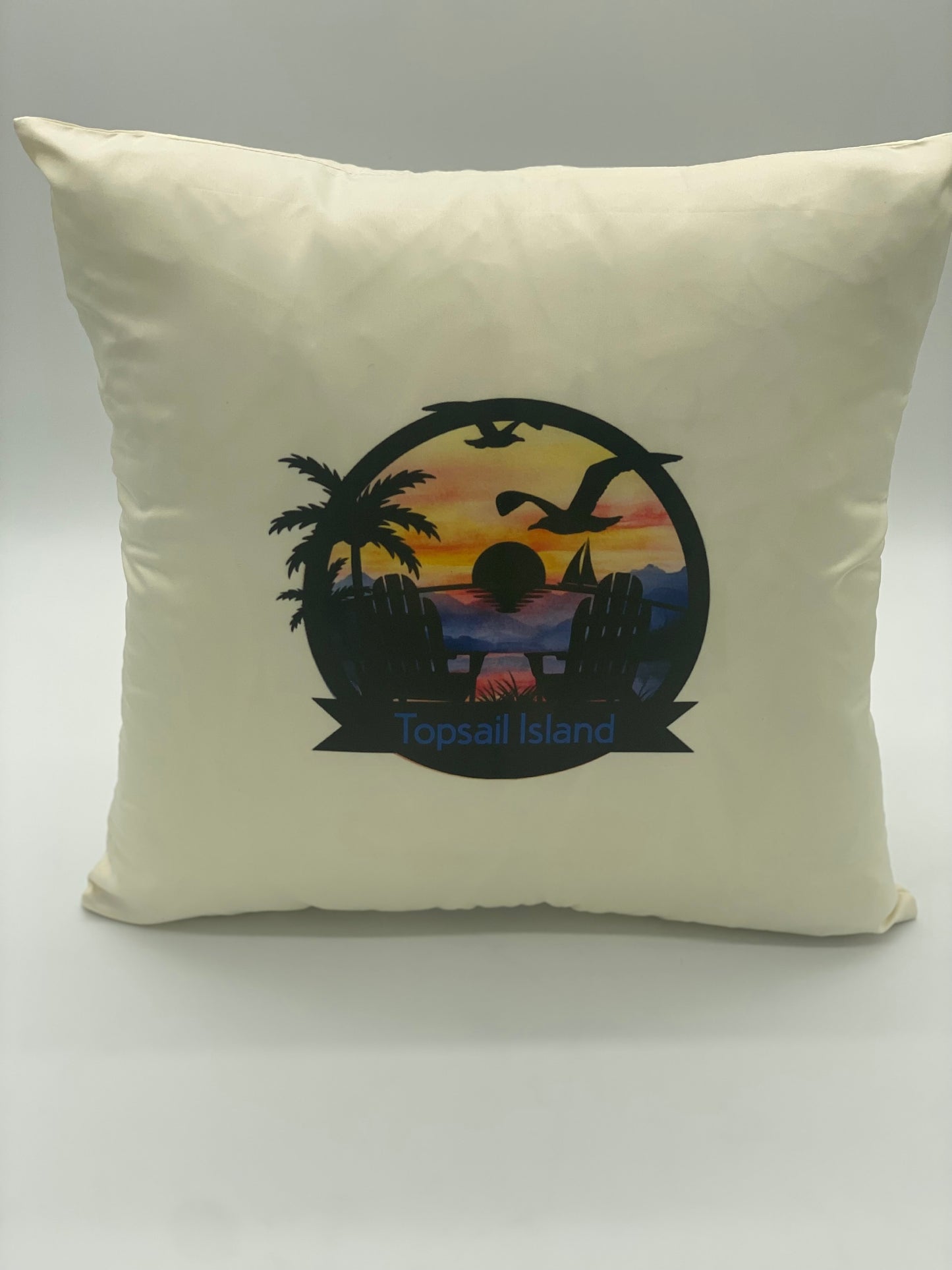 Topsail Island Beach Pillow – Sunset Coastal Decor