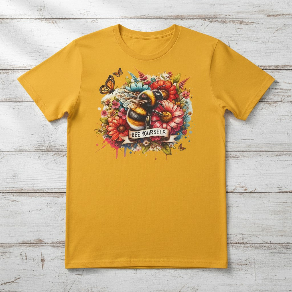 Women's Bee Yourself Graphic Tee – available in Yellow or Off White