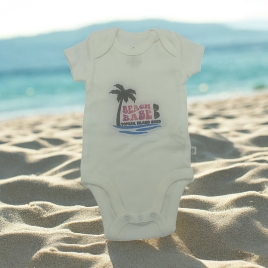 🌴 Beach Babe Onesie – Topsail Island 2025 Edition | Size: Newborn 🌊