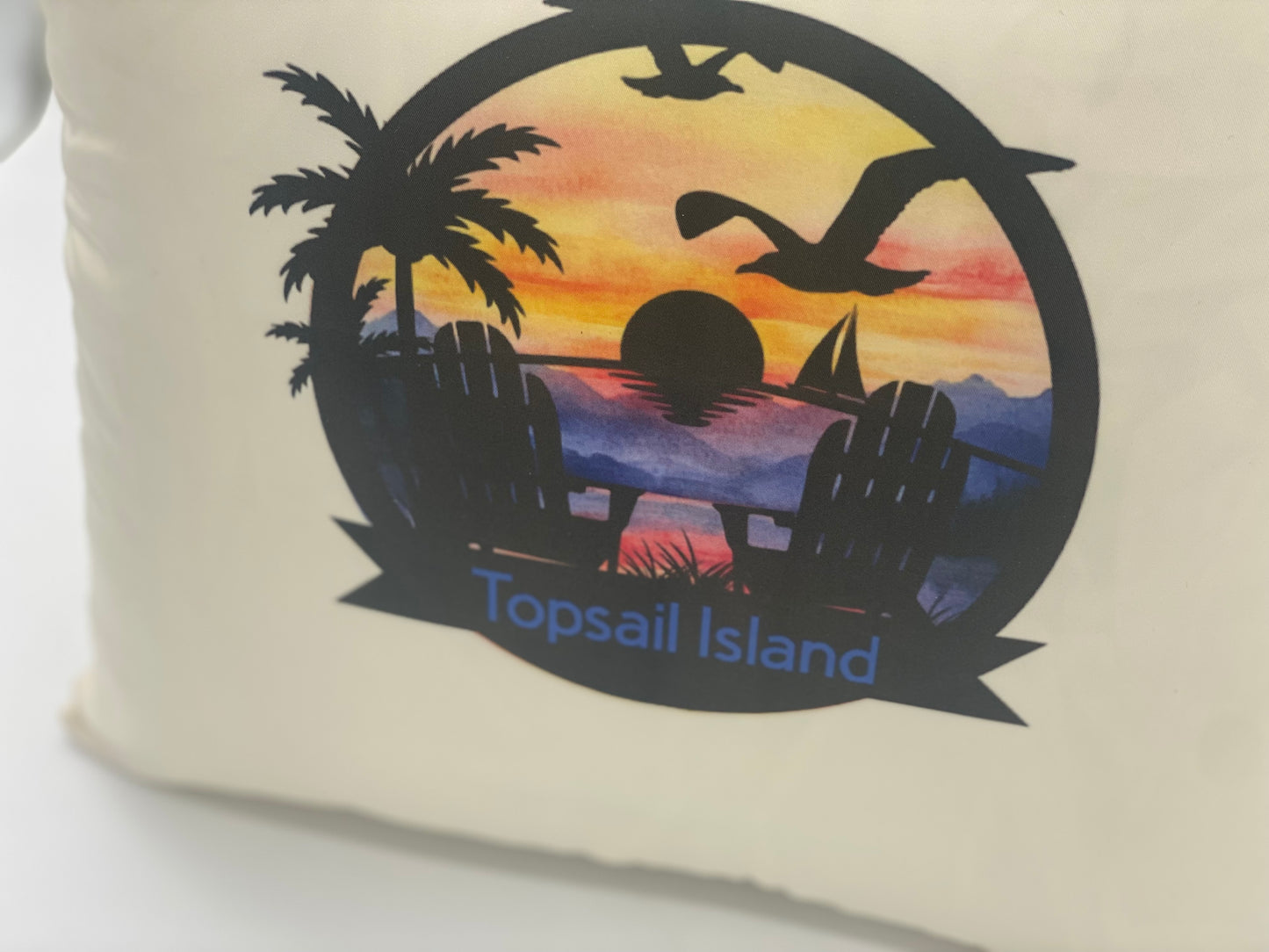 Topsail Island Beach Pillow – Sunset Coastal Decor