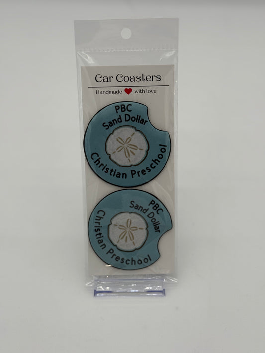 Sand Dollar Christian Preschool Car Coasters - Set of 2