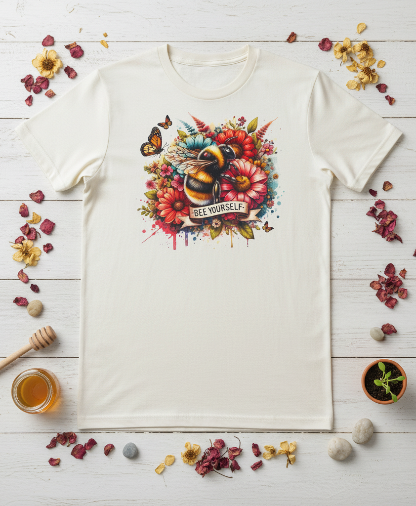 Women's Bee Yourself Graphic Tee – available in Yellow or Off White