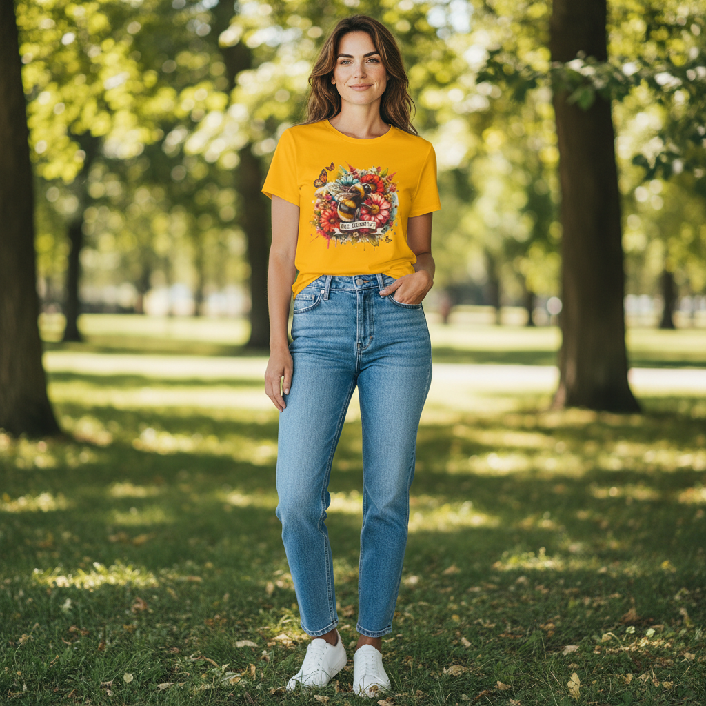 Women's Bee Yourself Graphic Tee – available in Yellow or Off White