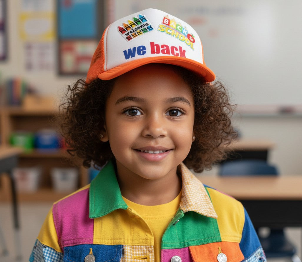 Kids "We Back" Mesh Snapback Trucker Hat | Multiple Colors & Designs