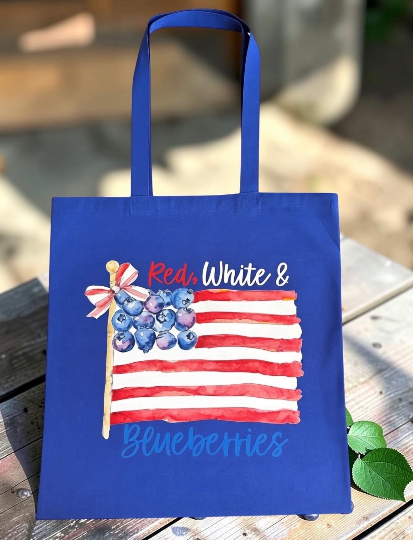 Red White and Blueberries Tote Bag | Fruit of The Spirit Tote Bag |Summer Closeout