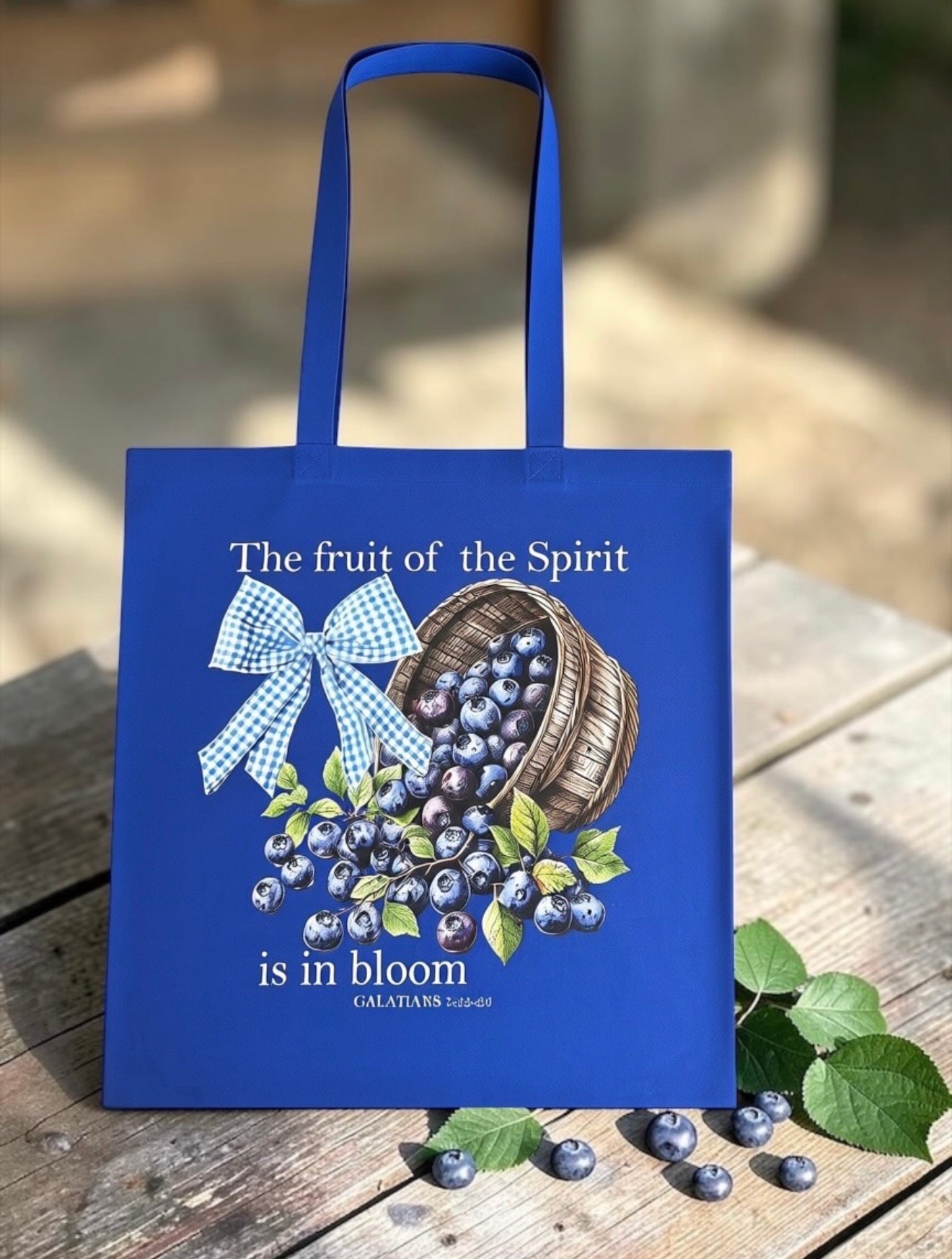 Red White and Blueberries Tote Bag | Fruit of The Spirit Tote Bag |Summer Closeout