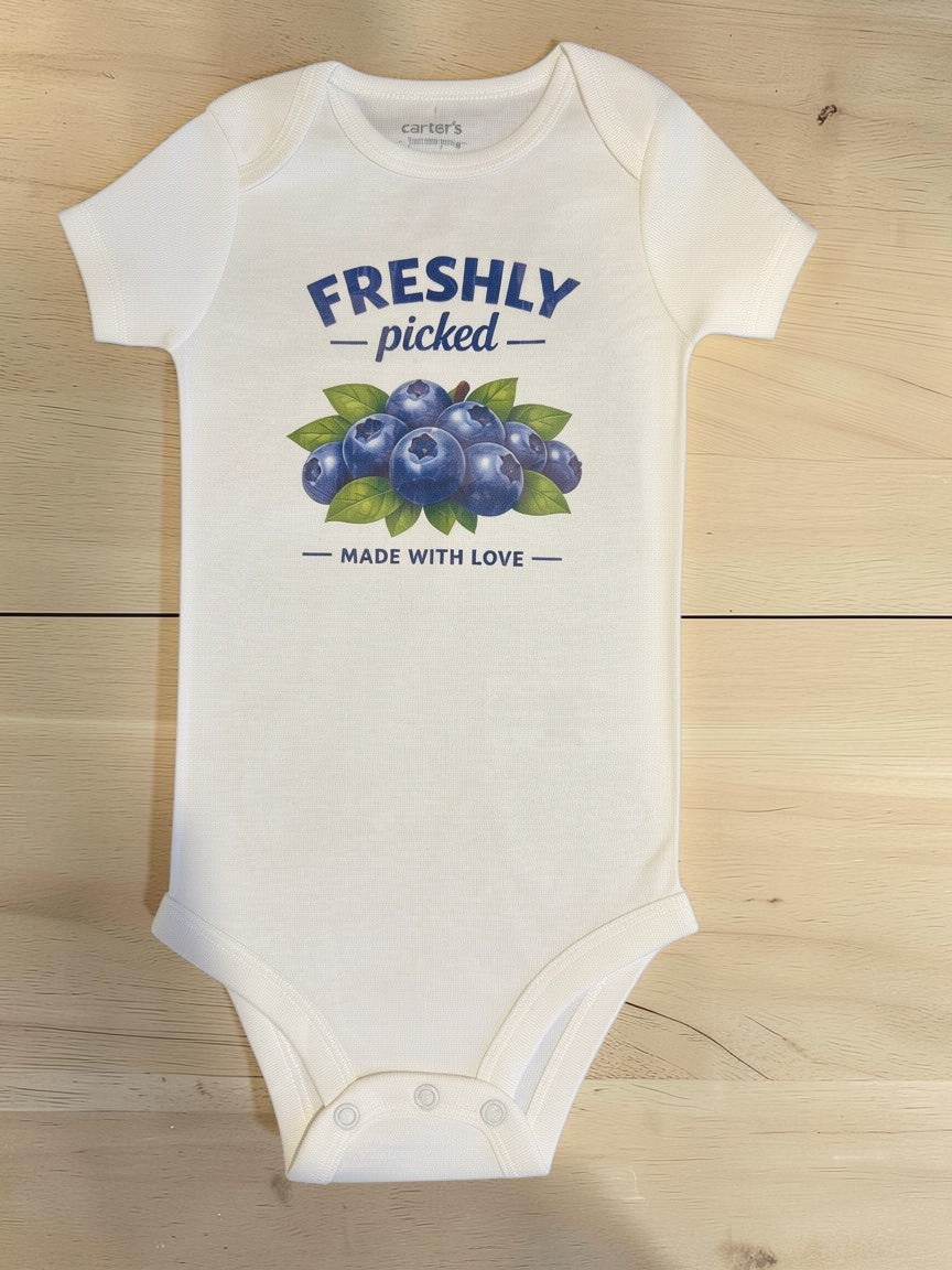 Freshly Picked Made With Love Short Sleeve Onesie