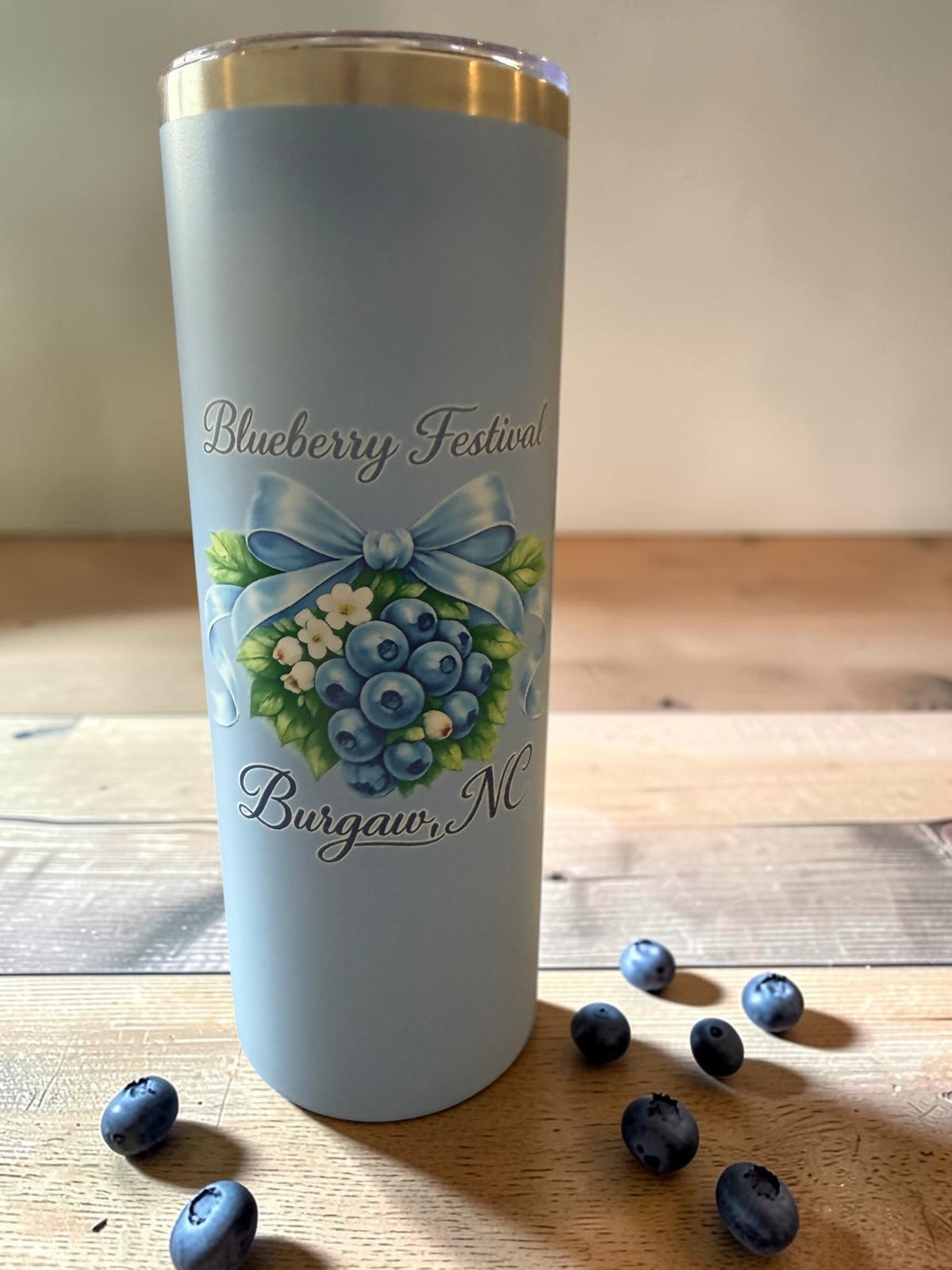 Burgaw NC Blueberry Festival 11 oz Skinny Tumbler – Front & Back Design