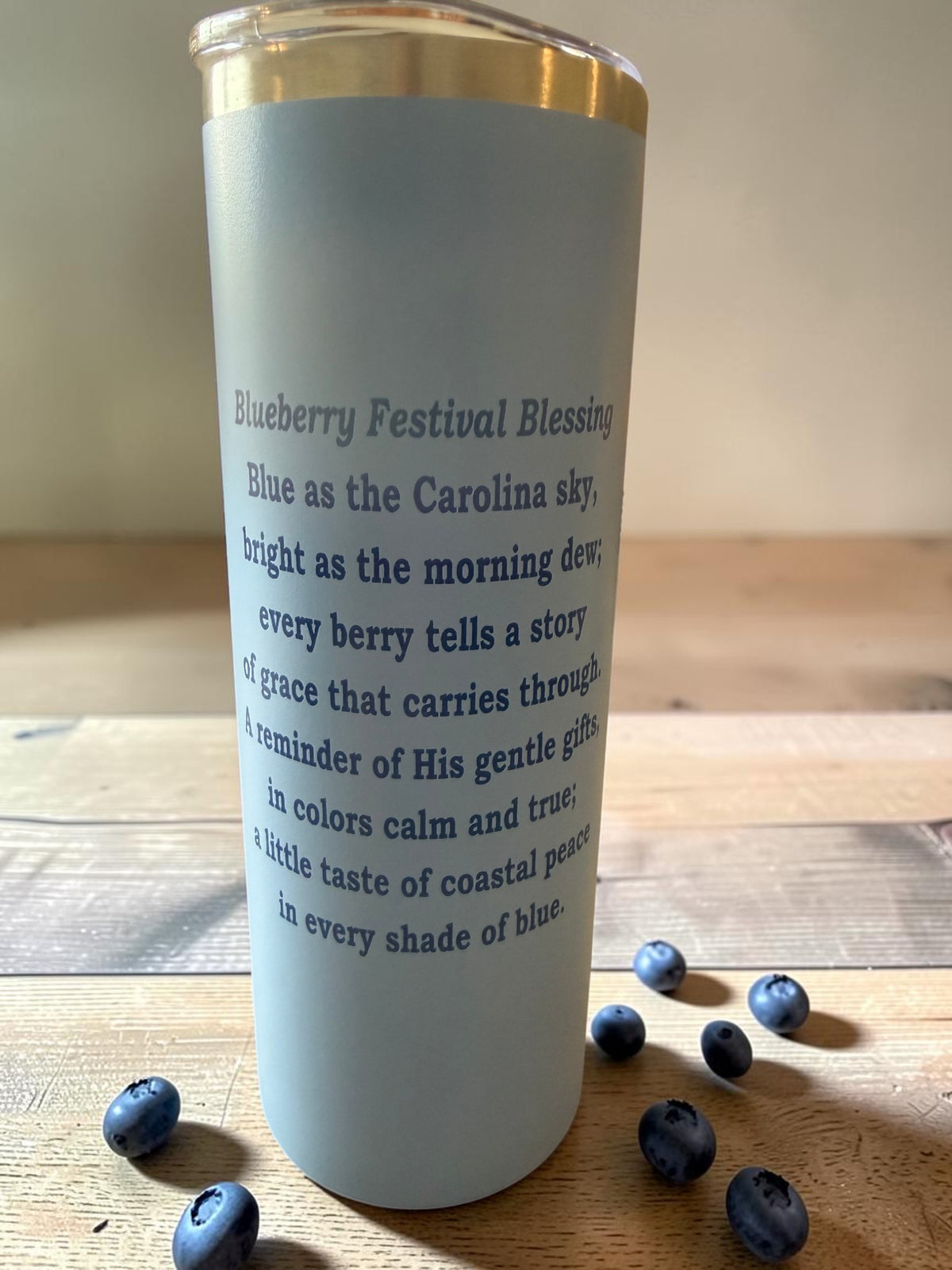 Burgaw NC Blueberry Festival 11 oz Skinny Tumbler – Front & Back Design