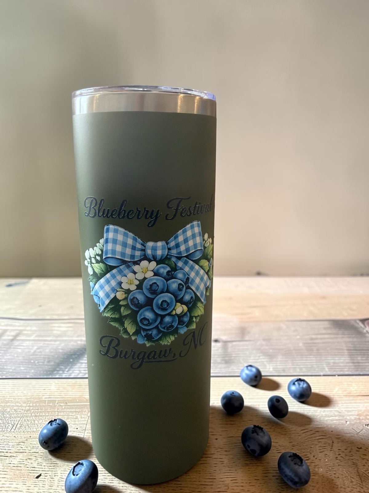 Burgaw NC Blueberry Festival 11 oz Skinny Tumbler – Front & Back Design