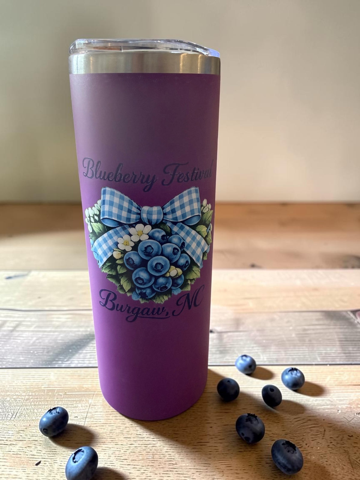 Burgaw NC Blueberry Festival 11 oz Skinny Tumbler – Front & Back Design