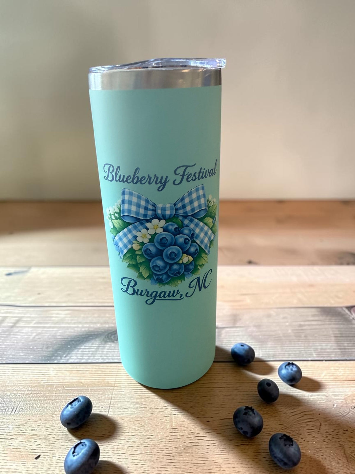 Burgaw NC Blueberry Festival 11 oz Skinny Tumbler – Front & Back Design