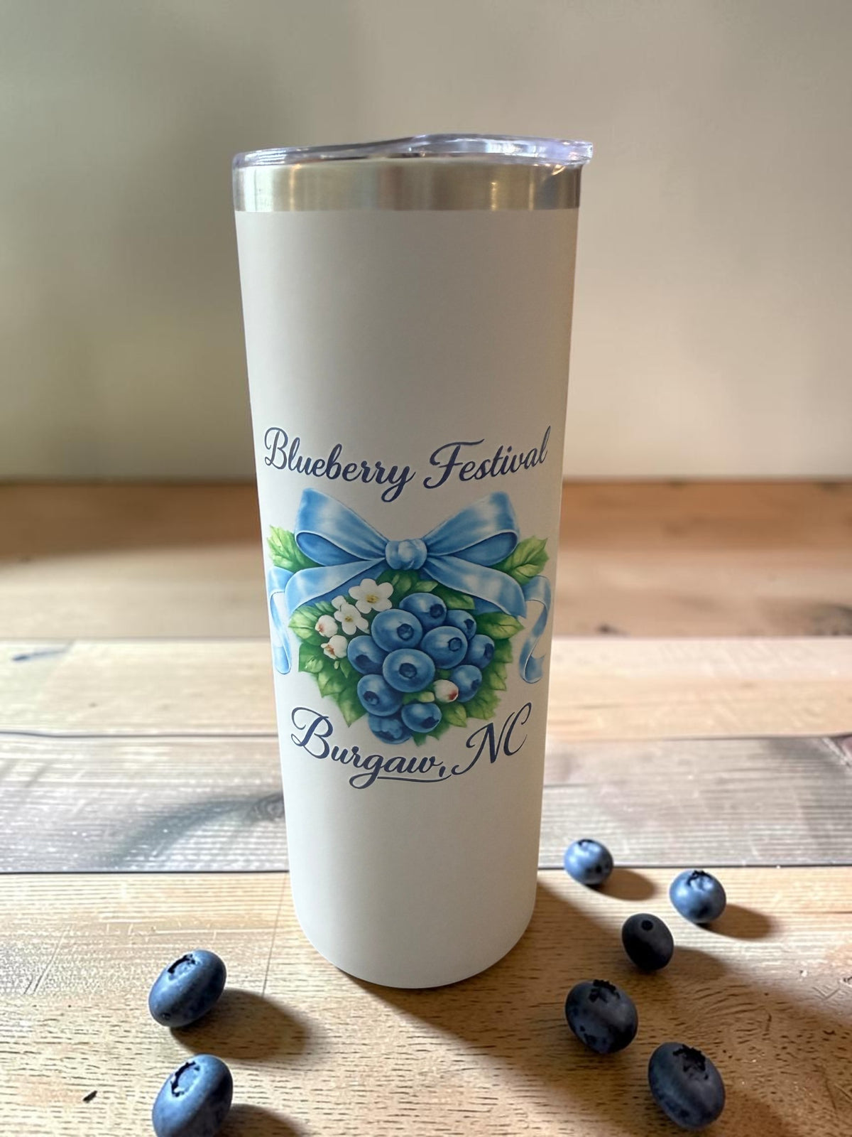 Burgaw NC Blueberry Festival 11 oz Skinny Tumbler – Front & Back Design