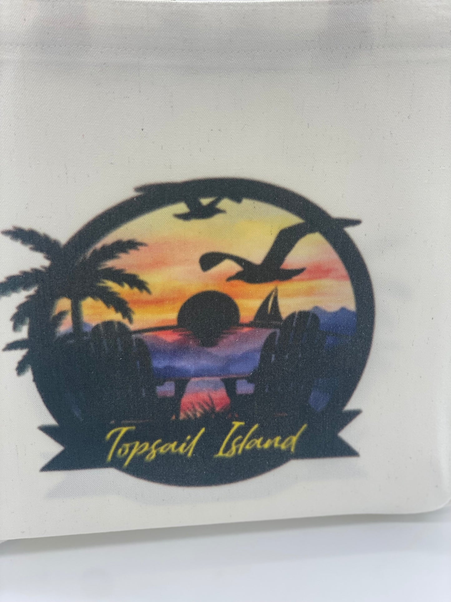 Topsail Island Sunset Tote Bag | Coastal Beach Bag | Vacation Travel Tote