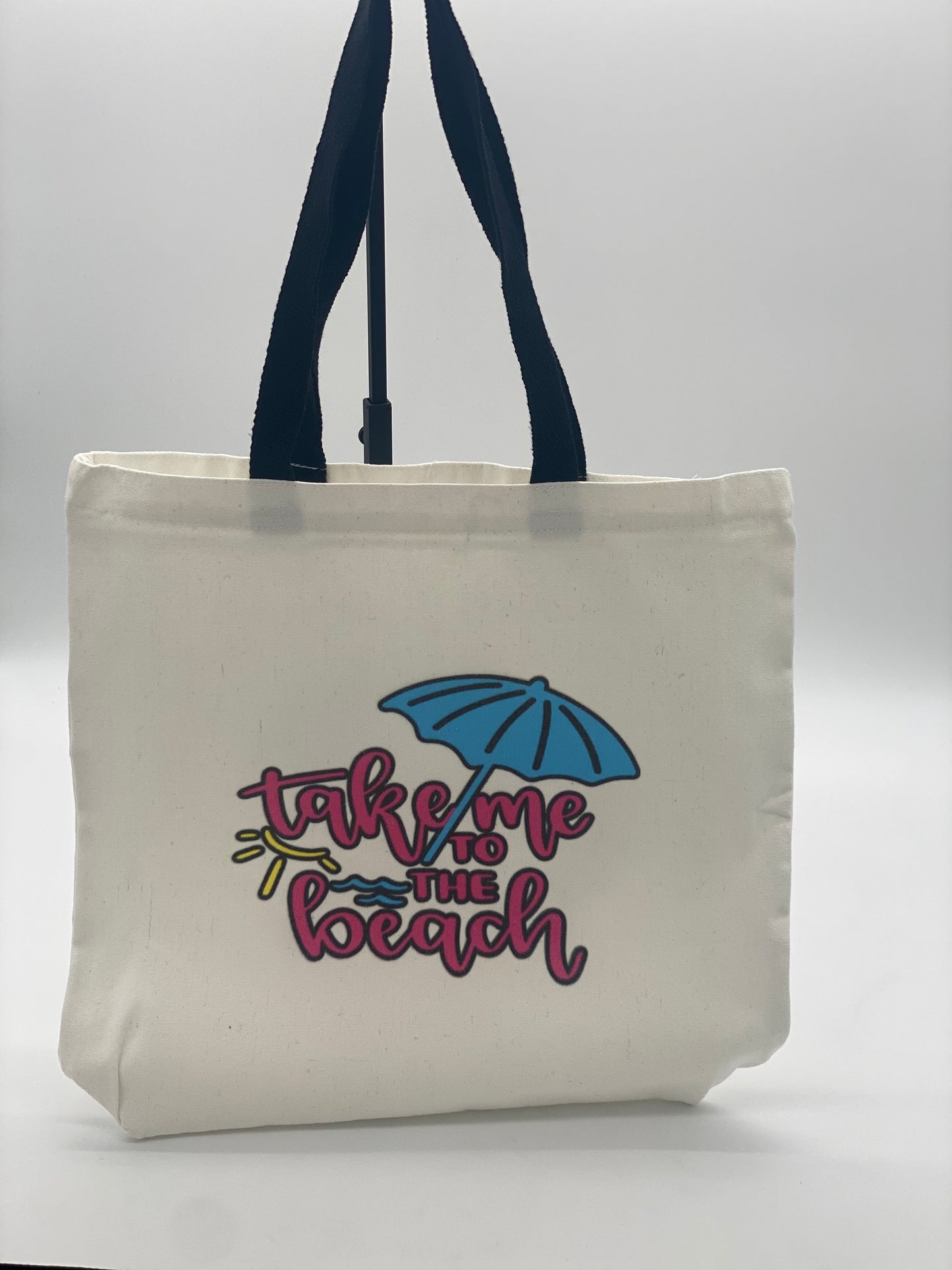 Stylish Canvas Beach Tote Bag – "Take Me to the Beach" Canvas Tote for Summer Travel | Coastal Gift 💙