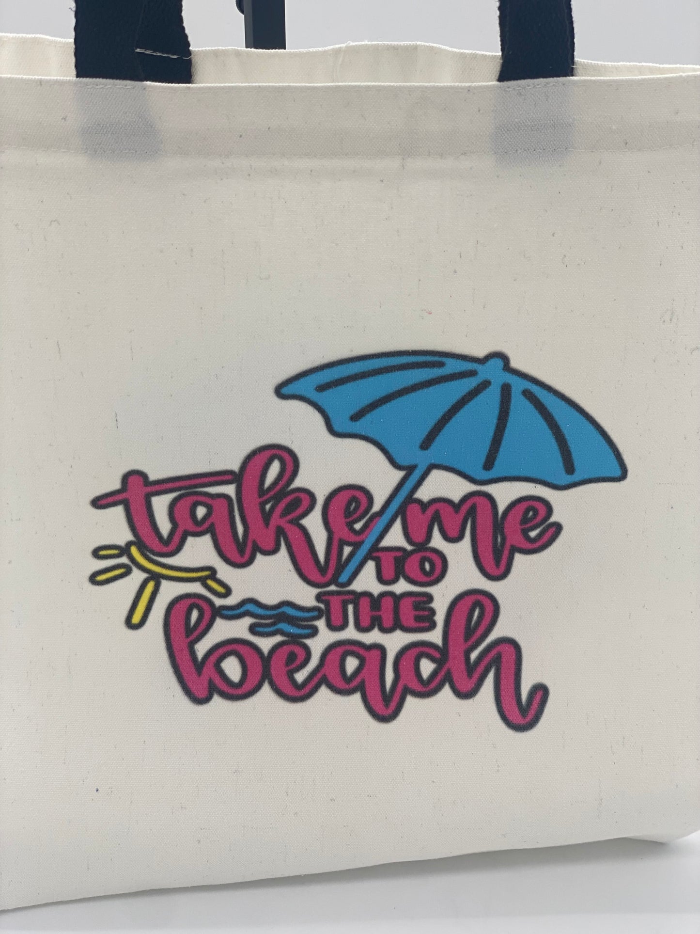 Stylish Canvas Beach Tote Bag – "Take Me to the Beach" Canvas Tote for Summer Travel | Coastal Gift 💙