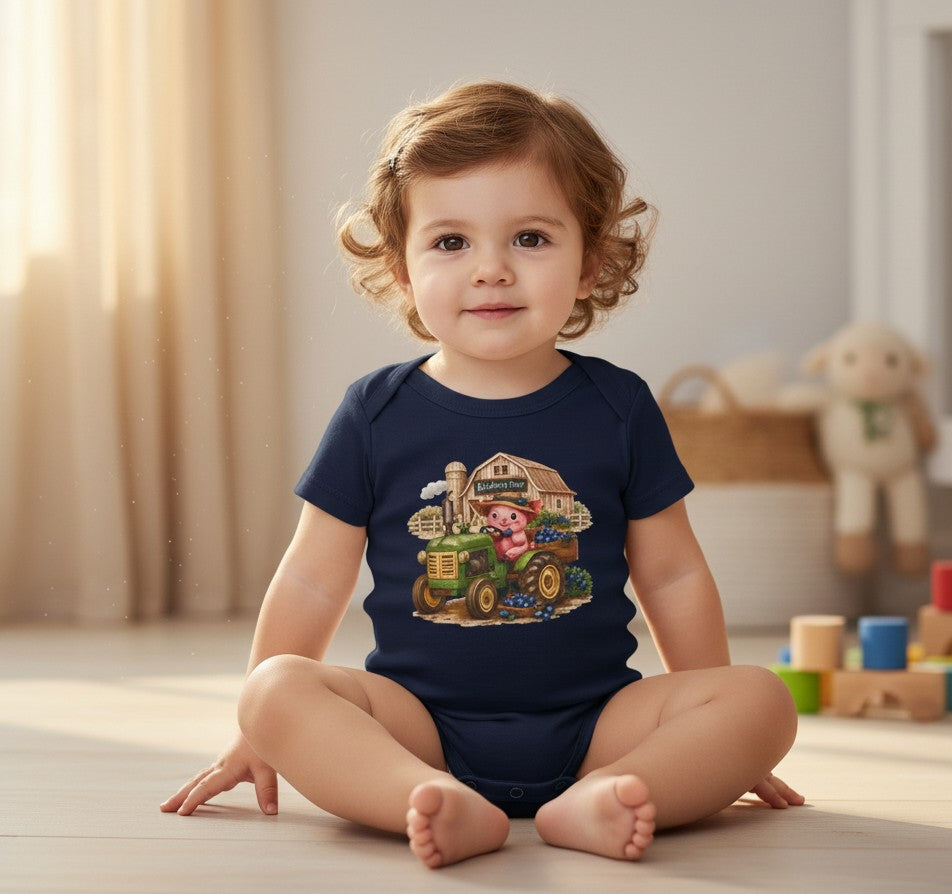 Little Blueberry Farmer Short Sleeve Onesie