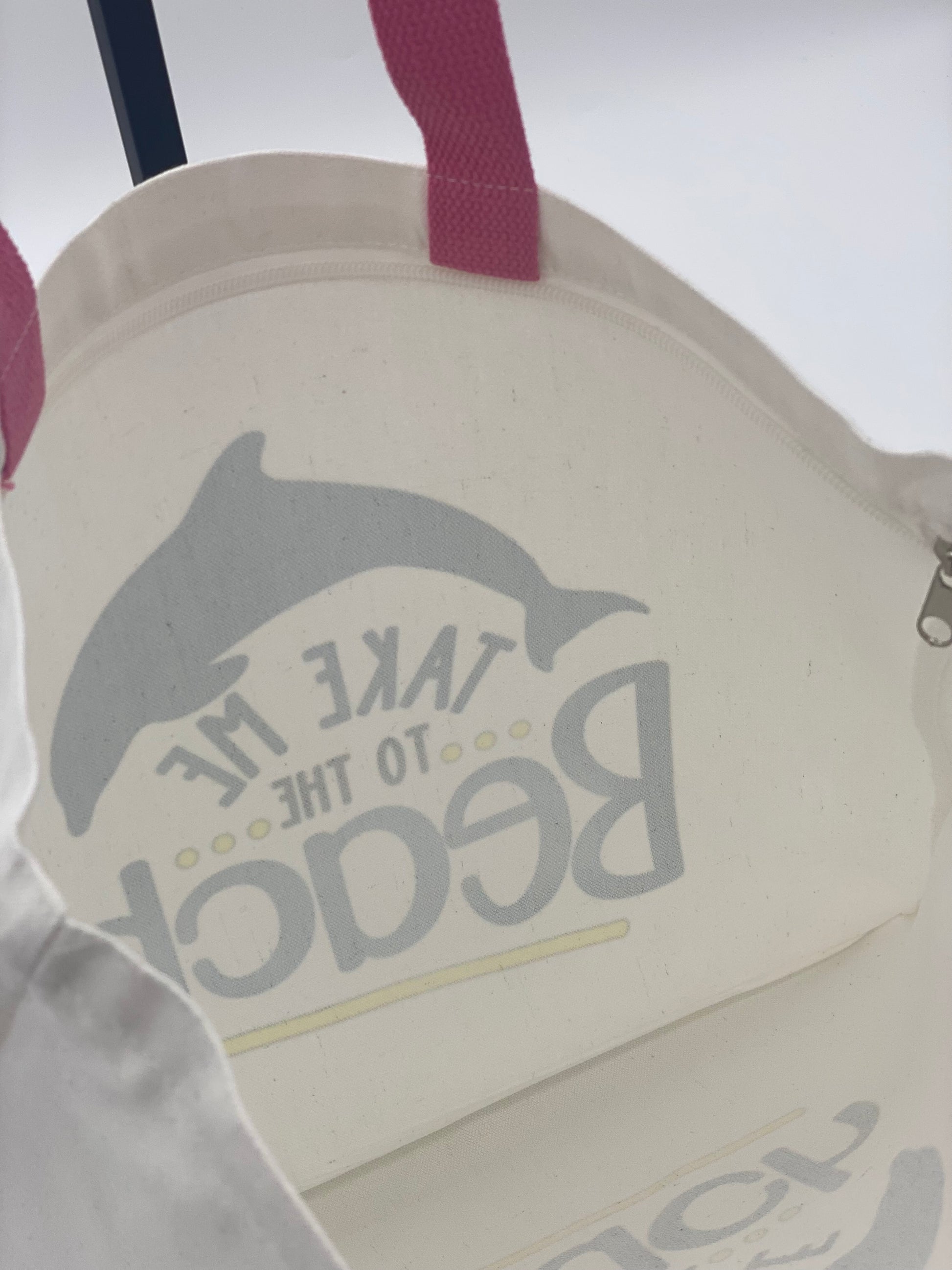 Inside view of 'Take me to the beach' tote.
